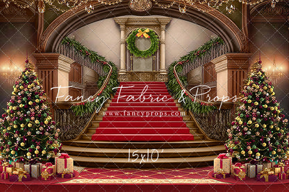 Grand Holiday Staircase - Red Carpet - with Sweep Option