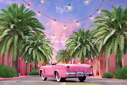 Malibu Shopping Center - Pink Car - With Sweep Option