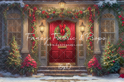 Merry Holiday Entry - Red Door - With Sweep Option
