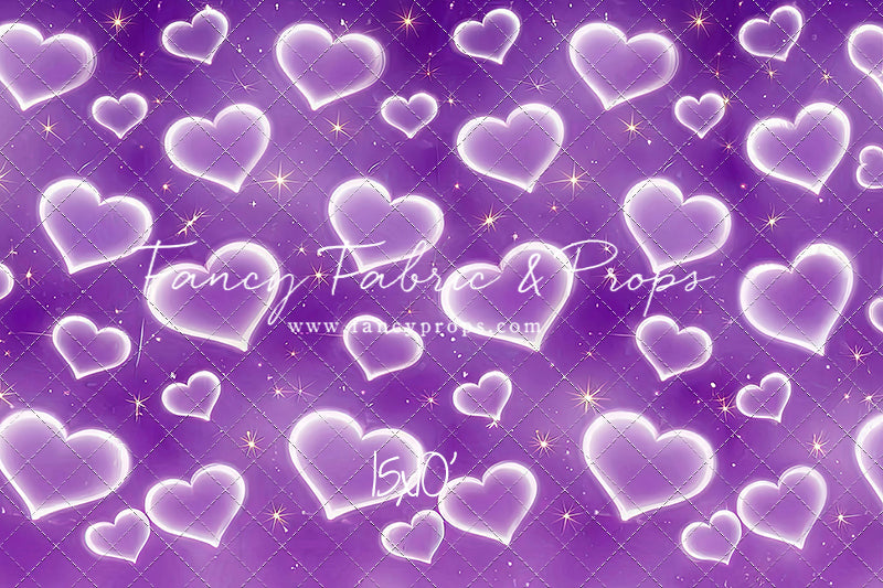 Purple Puffy Hearts - With Sweep Option