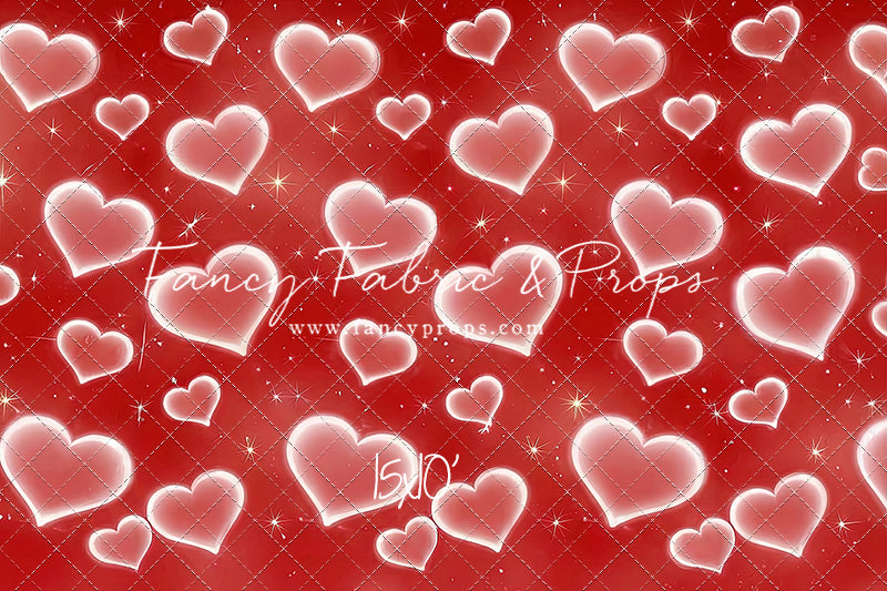 Red Puffy Hearts - With Sweep Option