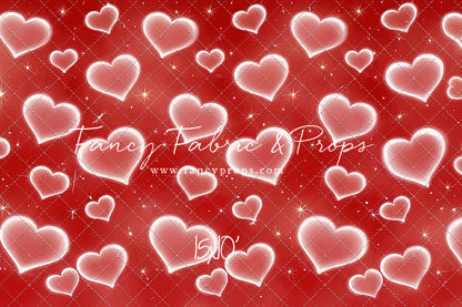 Red Puffy Hearts - With Sweep Option