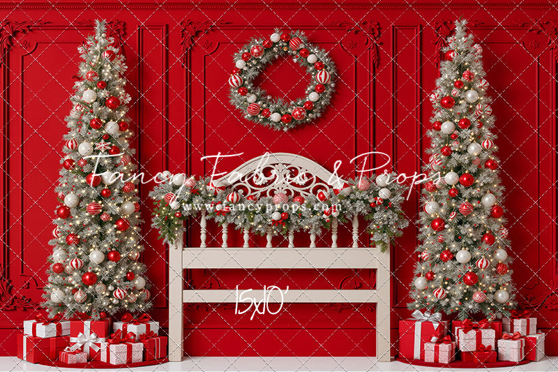 Red Wainscoting Headboard