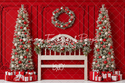 Red Wainscoting Headboard
