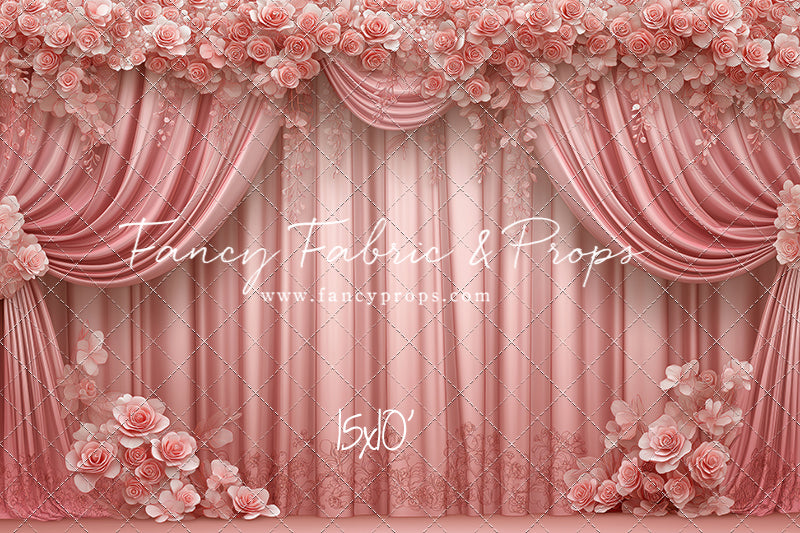 Rosy Vienna Drapes - With Sweep Option