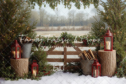 Rustic Christmas Fence - with Sweep Option