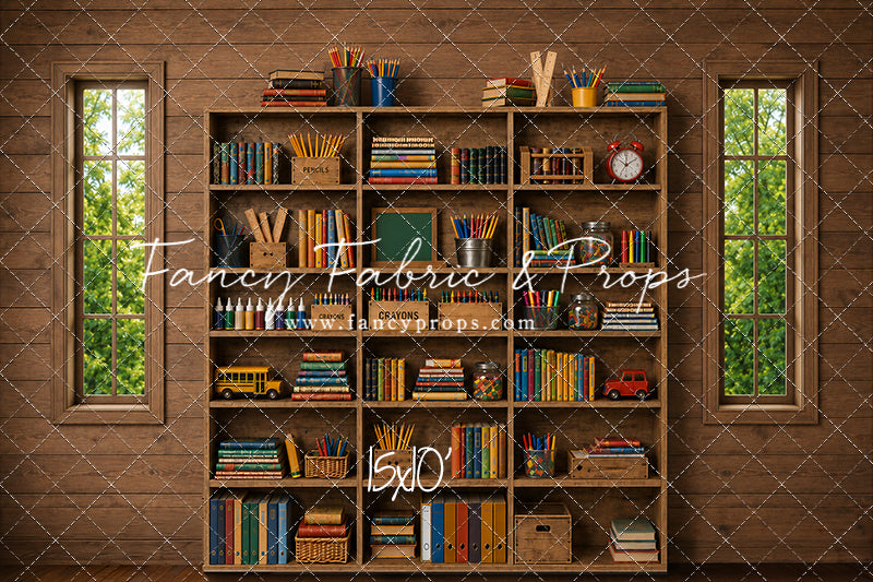 Rustic Schoolhouse Bookshelf - With Sweep Option