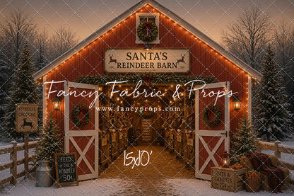 Santa's Nighttime Reindeer Barn - with Sweep Option