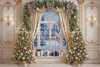 Sapphire & Gold Holiday Window - with Sweep Option