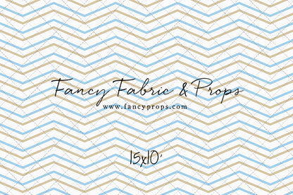Simple Blue & Tan Chevron