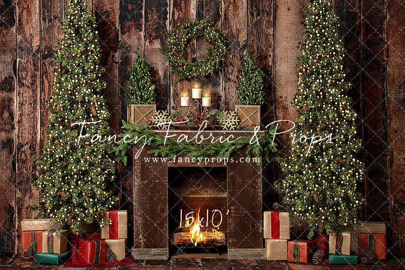 Simple Rustic Christmas Mantle