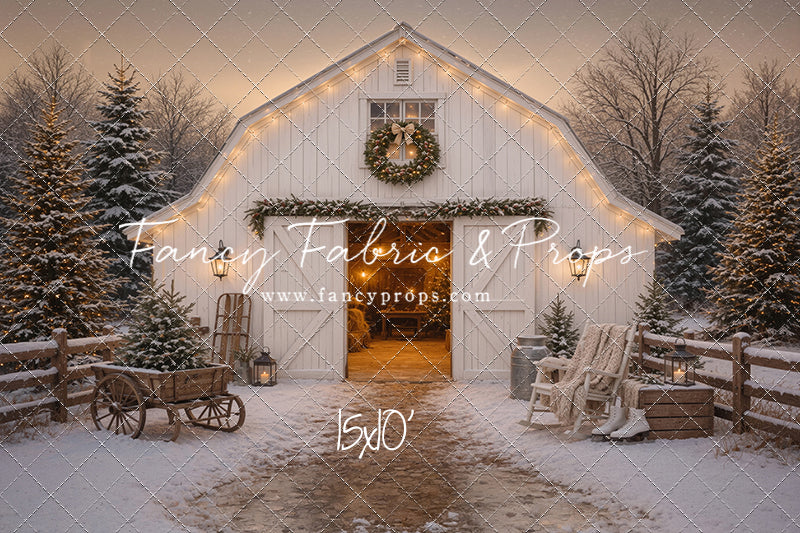 Snowfall At Cedar Ridge Barn - with Sweep Option