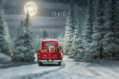 Snowy Moonlit Drive - No Lights - with Sweep Option