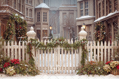Snowy Village Gate - with Sweep Option