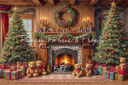Teddy's Fireside Christmas - with Sweep Option