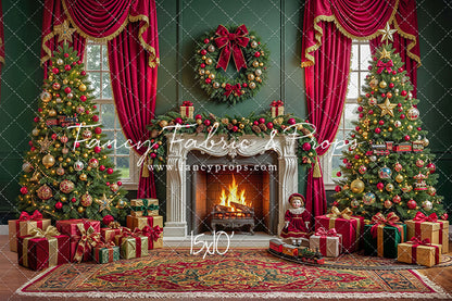 Vintage Christmas Hearth - with Sweep Option