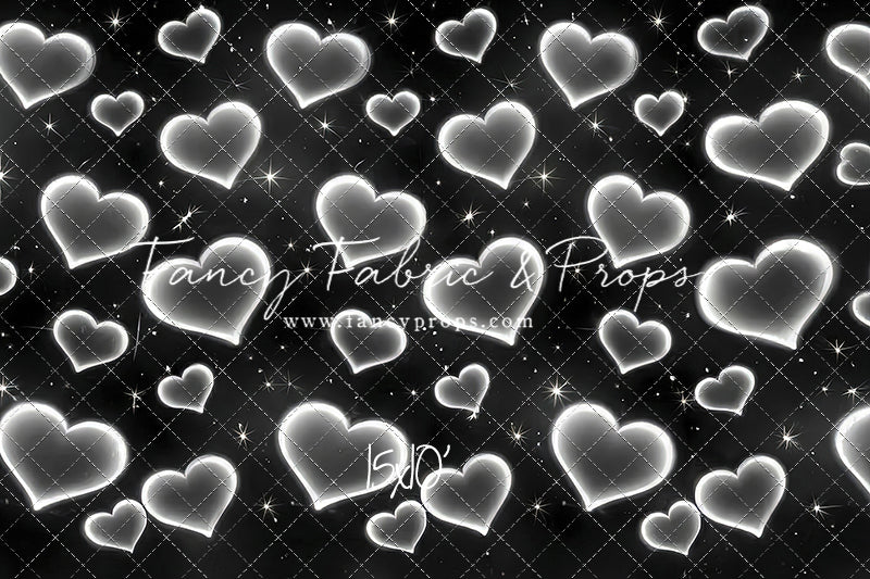 White Puffy Hearts - With Sweep Option