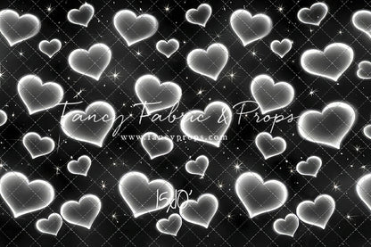 White Puffy Hearts - With Sweep Option