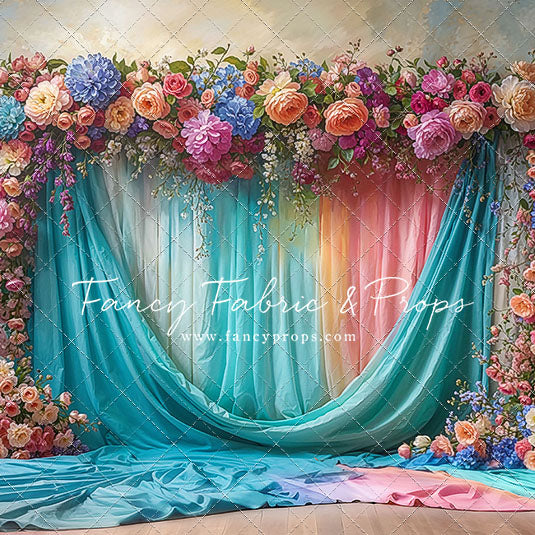 Rainbow Bloom Pavilion - Wood Floor - With Sweep Option