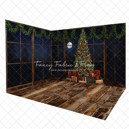 Christmas Bay Window With Garland - Room