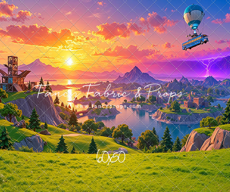 Battle Bus Sunset - With Sweep Option