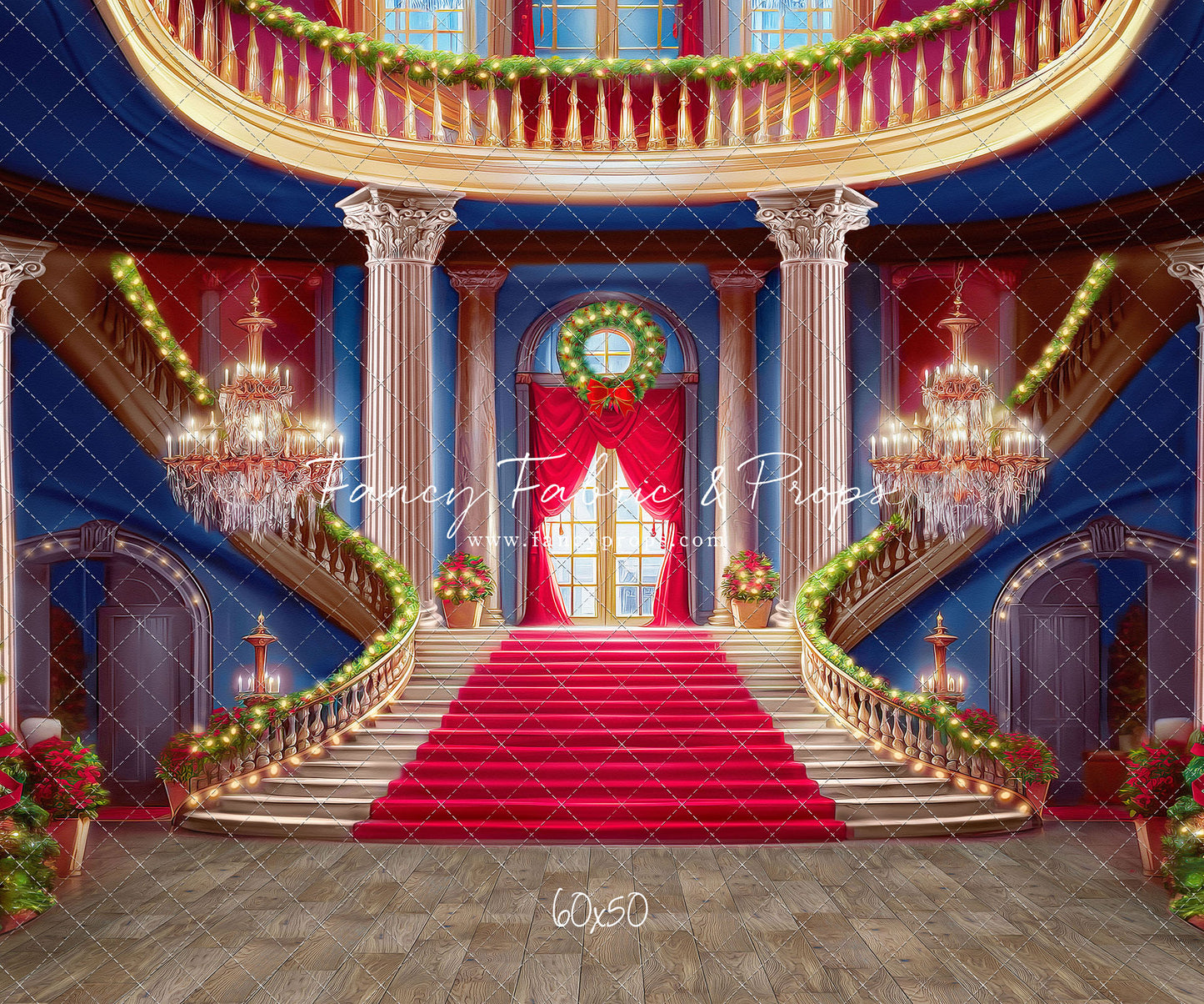 Belle's Royal Staircase -Wood Floor with Lights - With Sweep Option