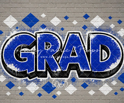 Blue & White Grad - With Sweep Option