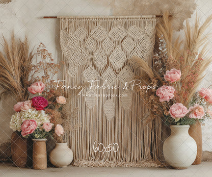 Boho Rose Tapestry - With Sweep Option