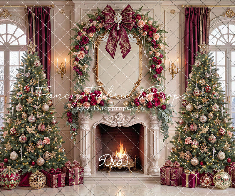 Christmas Rose Parlor - with Sweep Option