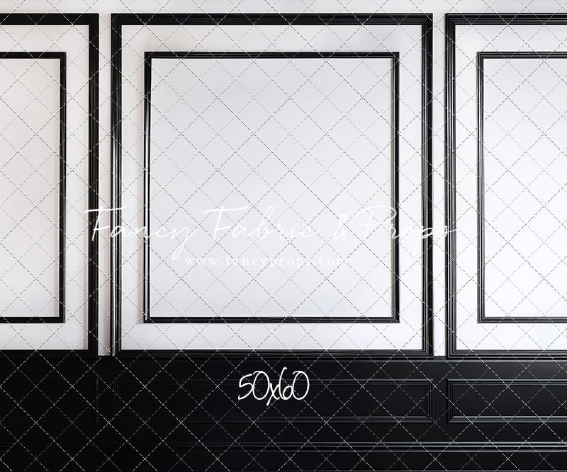 Classy Black & White Wainscoting - White Marble Floor - With Sweep Option