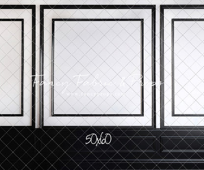 Classy Black & White Wainscoting - White Marble Floor - With Sweep Option