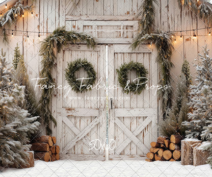 Frosted Evergreen Barn - with Sweep Option