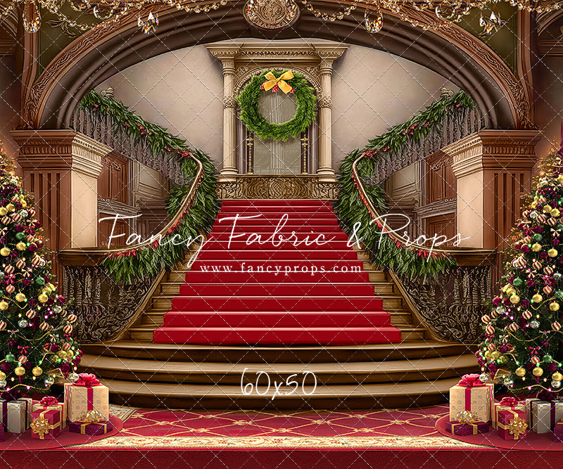Grand Holiday Staircase - Red Carpet - with Sweep Option