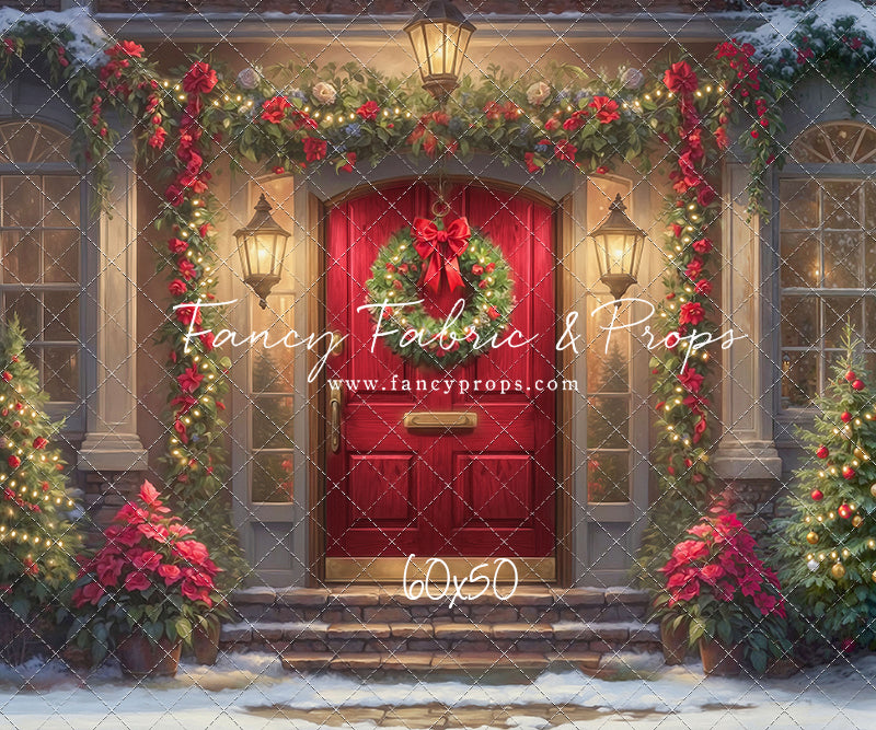 Merry Holiday Entry - Red Door - With Sweep Option