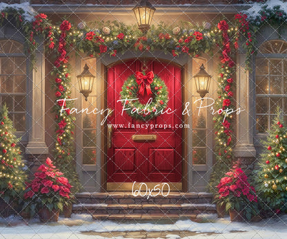 Merry Holiday Entry - Red Door - With Sweep Option
