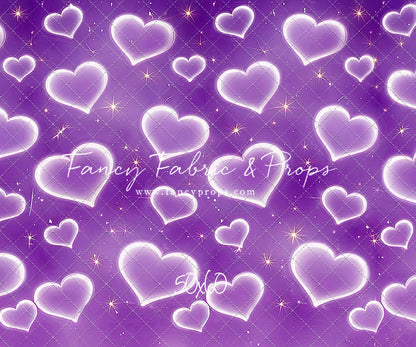 Purple Puffy Hearts - With Sweep Option