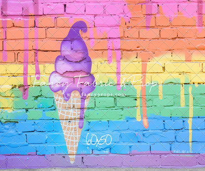 Rainbow Drip Ice Cream Wall - With Sweep Option