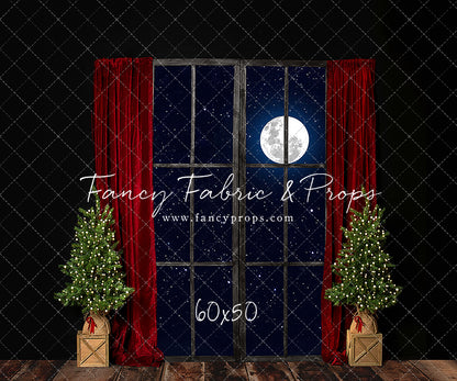 Red Elegant Fireplace Window