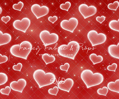 Red Puffy Hearts - With Sweep Option