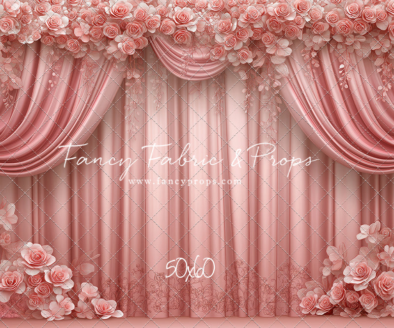 Rosy Vienna Drapes - With Sweep Option