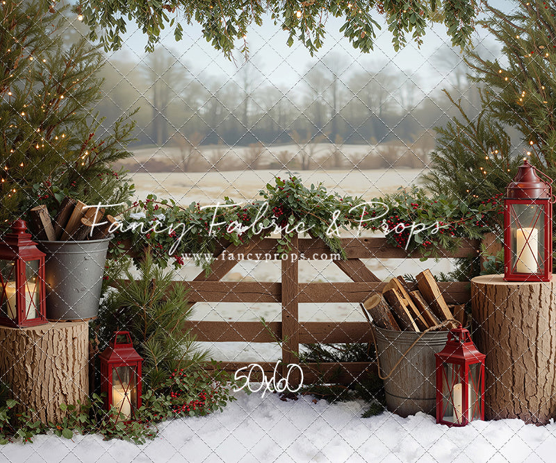 Rustic Christmas Fence - with Sweep Option