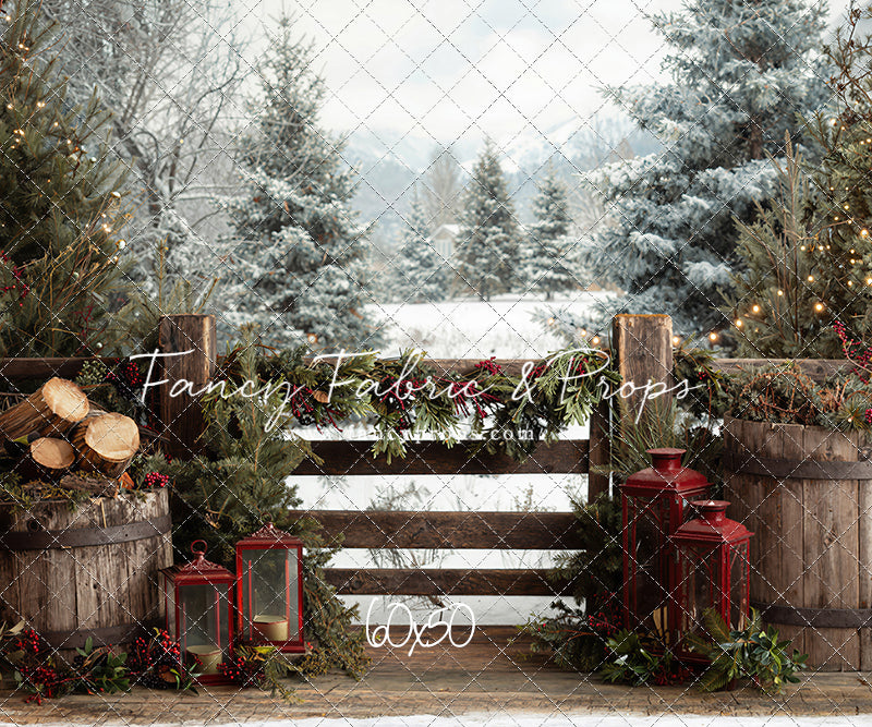 Rustic Wintertime Fence - with Sweep Option