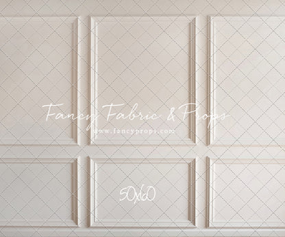 Simple Ivory Panel Wall - With Light Pine Floor Sweep Option