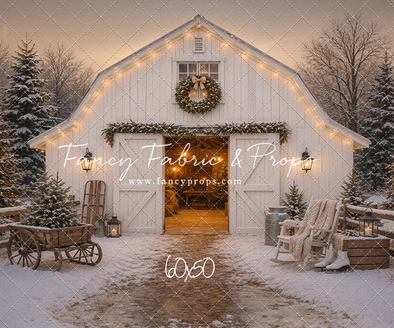 Snowfall At Cedar Ridge Barn - with Sweep Option