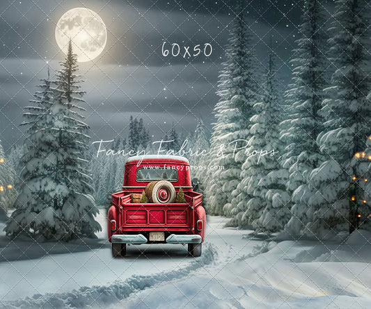 Snowy Moonlit Drive - With Lights - with Sweep Option