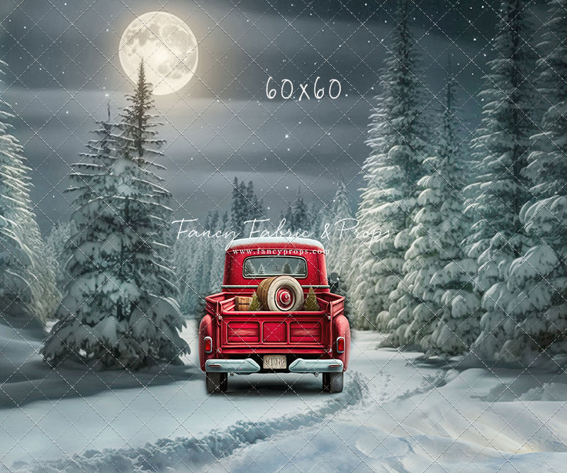 Snowy Moonlit Drive - No Lights - with Sweep Option