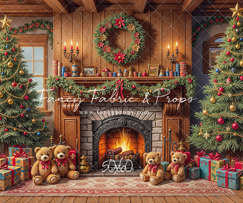 Teddy's Fireside Christmas - with Sweep Option