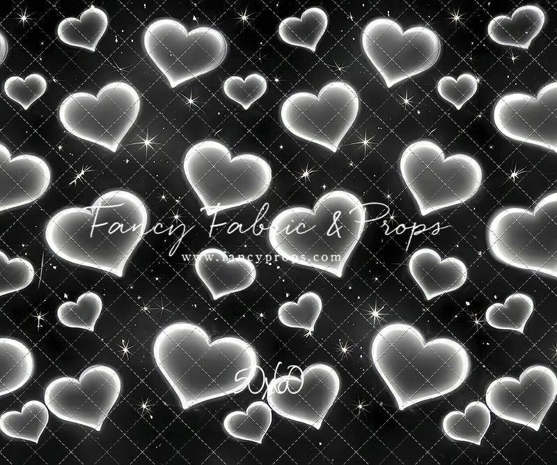 White Puffy Hearts - With Sweep Option