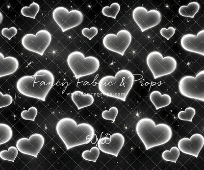 White Puffy Hearts - With Sweep Option