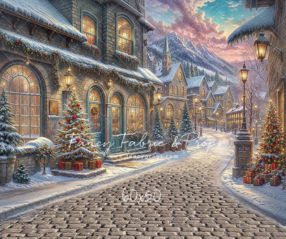 Winter Frost Market Street - Cobblestone Version - with Sweep Option